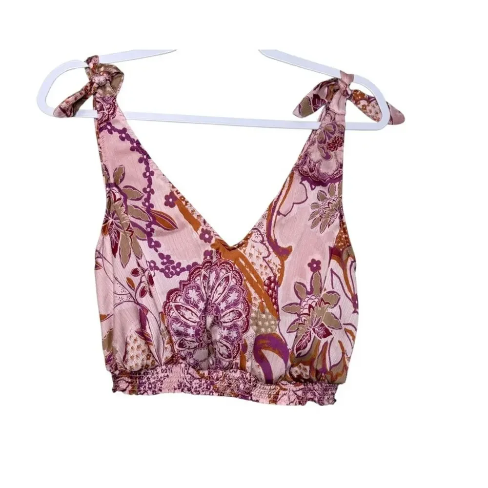 Free People Weekend In Montauk Tank In Blush Women S Boho Floral Lightweight